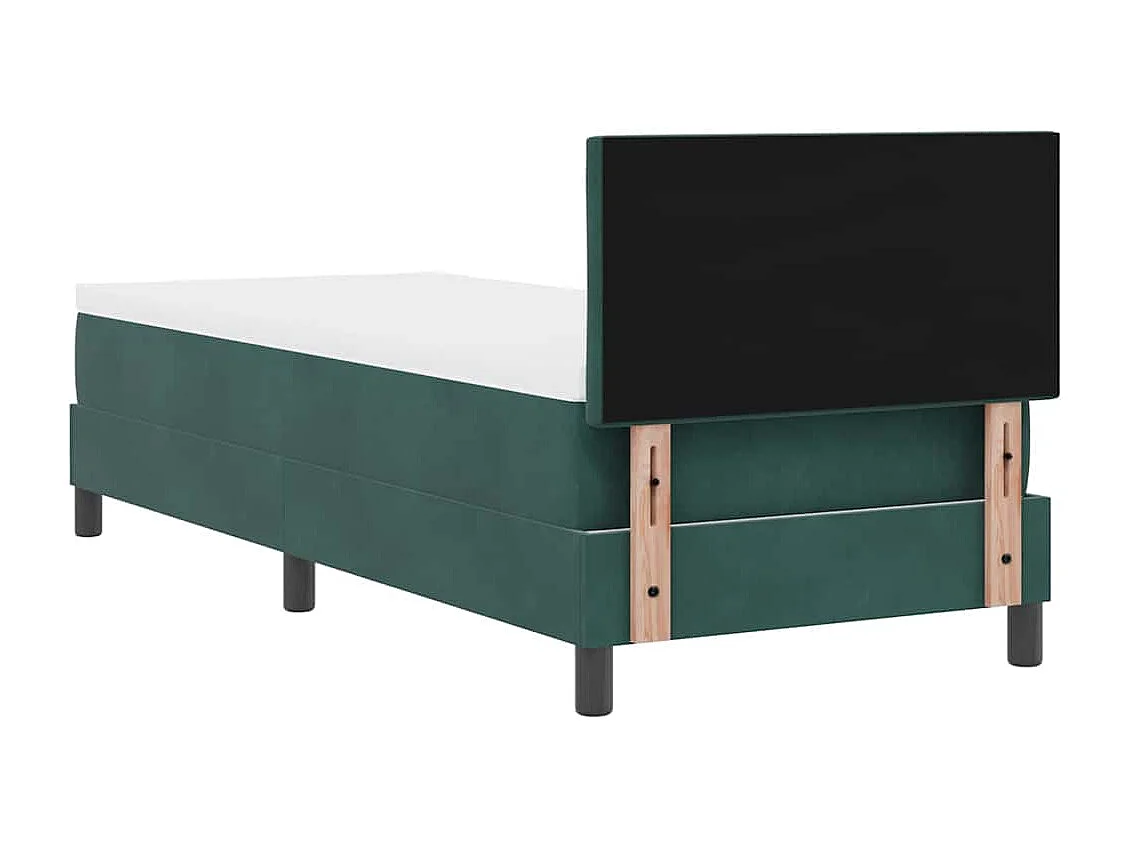 Cama tipo Box Spring Verde oscuro 80 x 200 cm Terciopelo