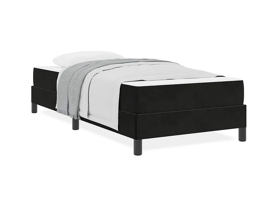 Cadre de lit avec matelas Noir 80 x 200 cm Velours