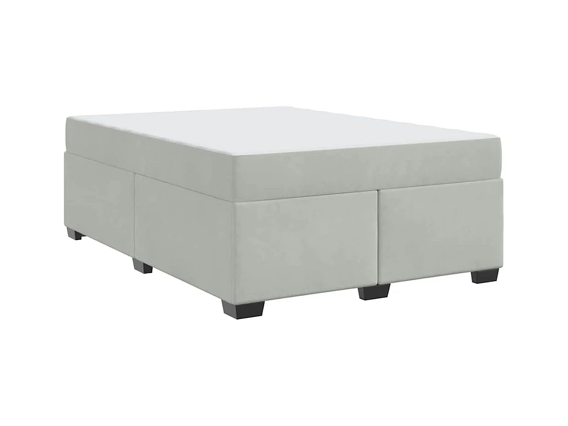 Cadre de lit avec matelas Gris clair 140 x 200 cm Velours