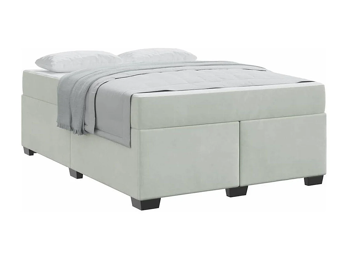 Cadre de lit avec matelas Gris clair 140 x 200 cm Velours