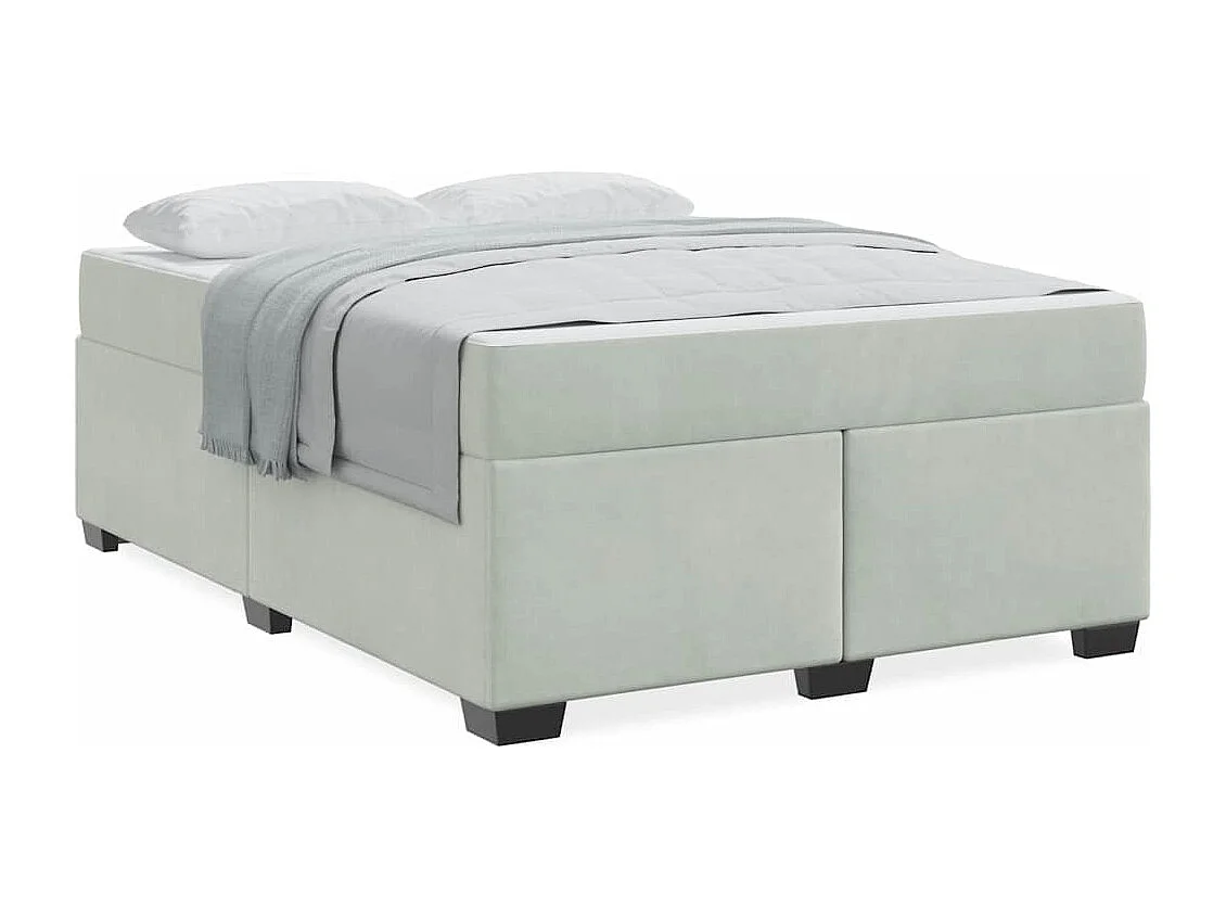 Cadre de lit avec matelas Gris clair 140 x 200 cm Velours