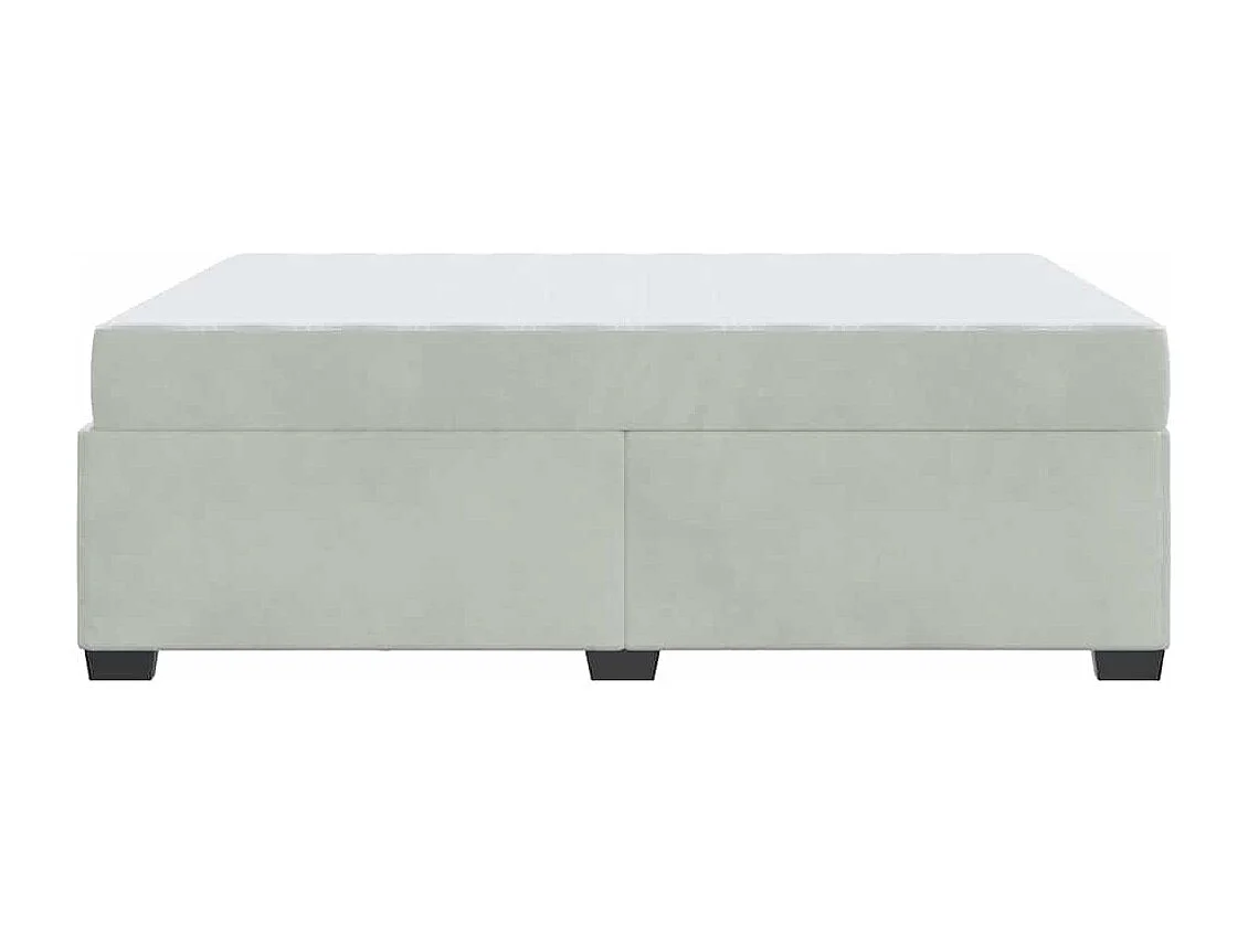 Cadre de lit avec matelas Gris clair 140 x 200 cm Velours