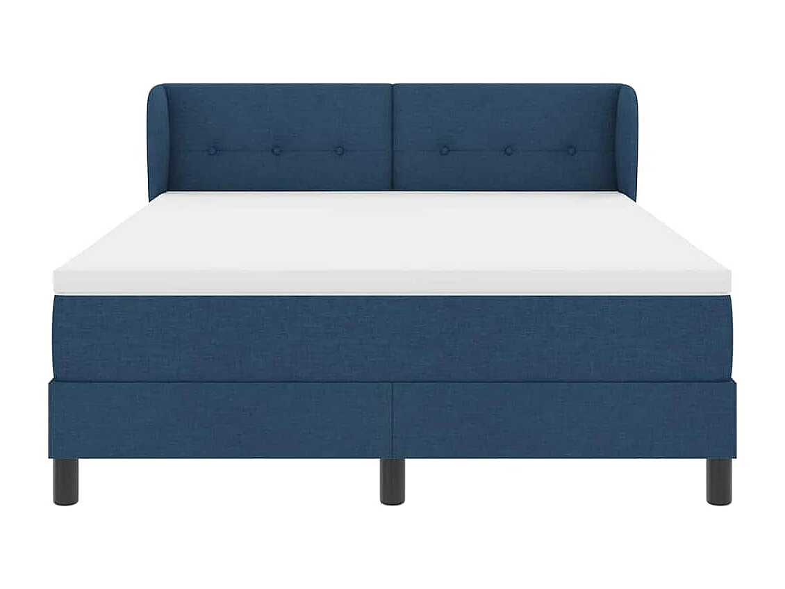 Cama box spring con colchón con colchón Azul 140 x 200 cm tela