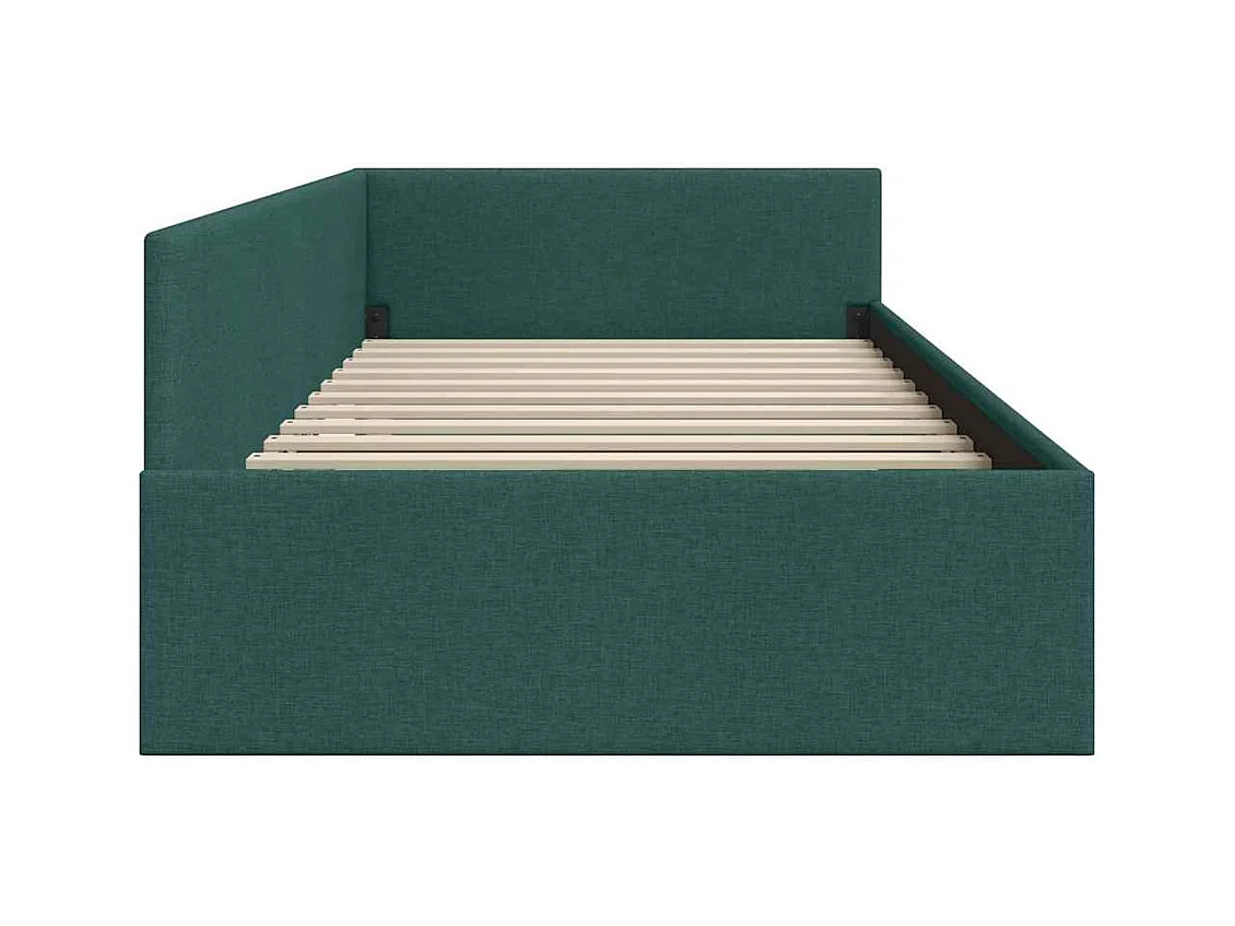 Cadre de lit d'angle avec tête de lit Vert foncé 80 x 200 cm