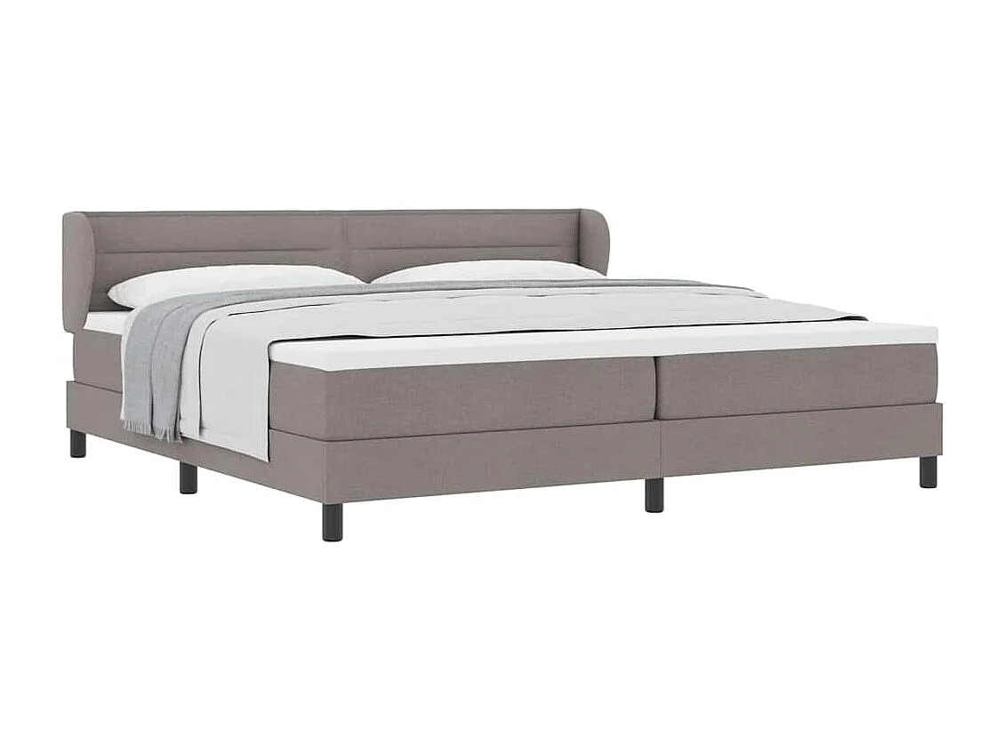 Cadre de lit avec matelas Taupe 200 x 200 cm tissu