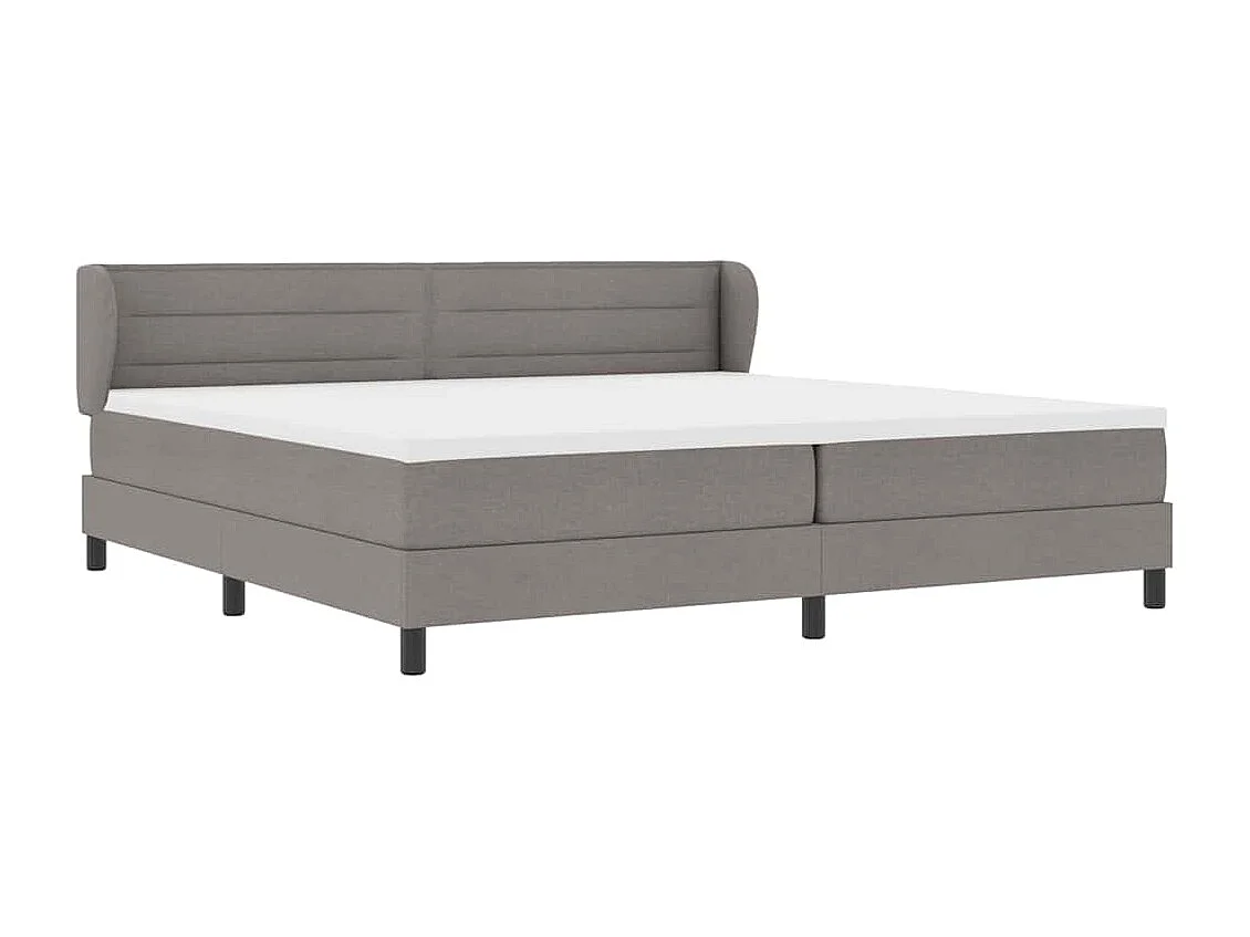 Cadre de lit avec matelas Taupe 200 x 200 cm tissu