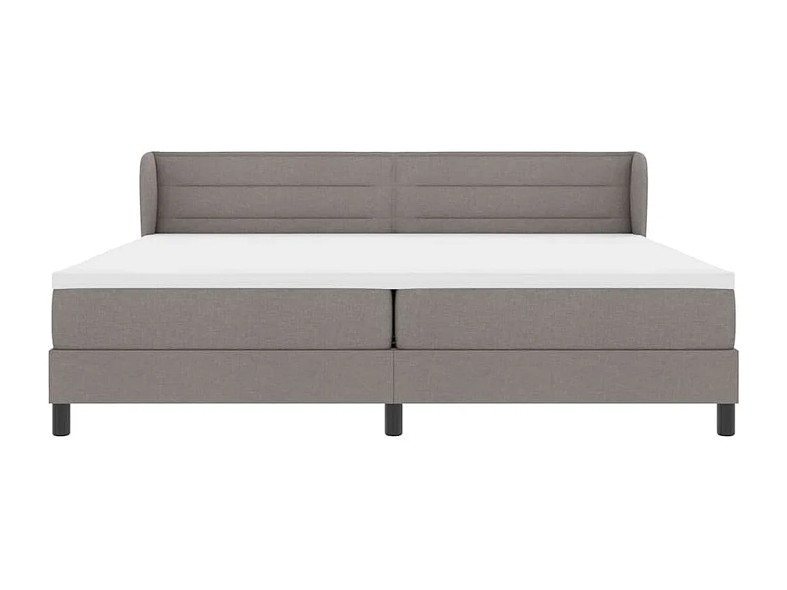 Cadre de lit avec matelas Taupe 200 x 200 cm tissu