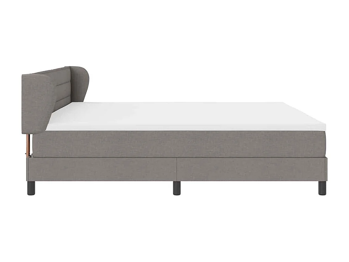 Cadre de lit avec matelas Taupe 200 x 200 cm tissu