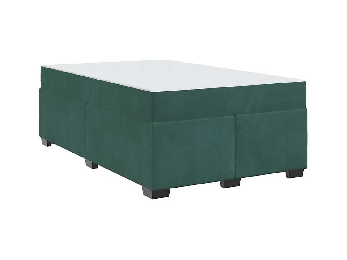 Cadre de lit avec matelas Vert foncé 120 x 200 cm Velours