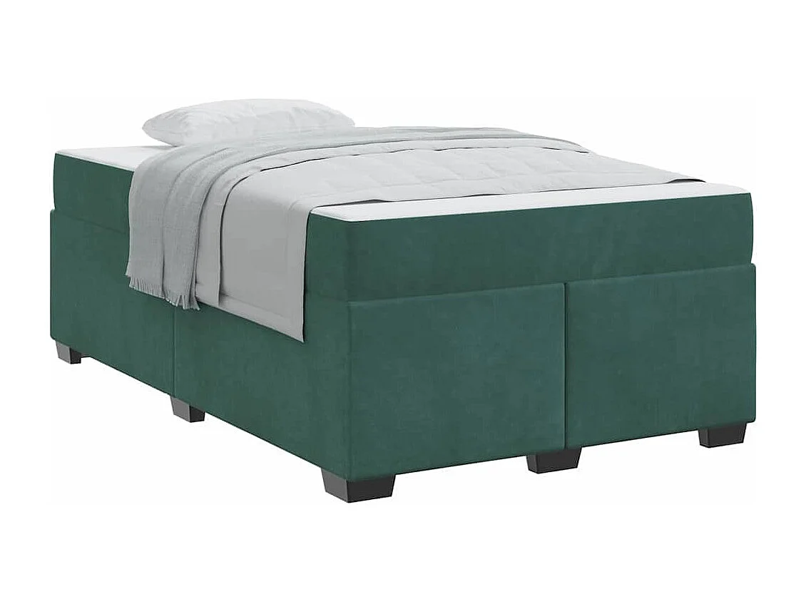 Bedframe met matras met matras Donkergroen 120 x 200 cm Fluweel