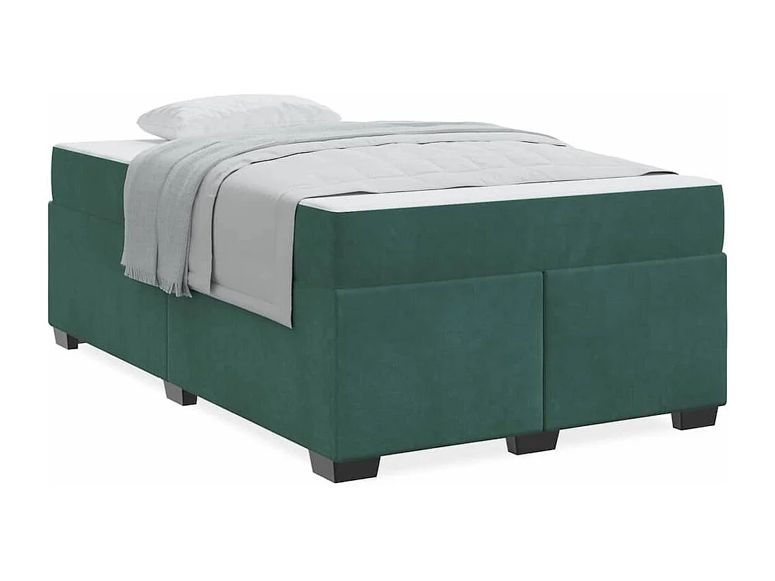 Bedframe met matras met matras Donkergroen 120 x 200 cm Fluweel