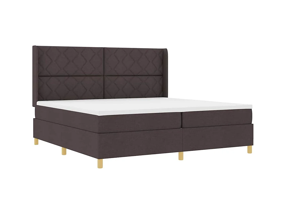 Boxspringbed met matras Donkerbruin 200 x 200 cm Stof