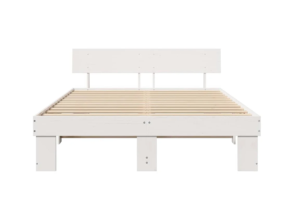 Estructura de cama Blanco 140 x 200 cm Madera maciza de pino