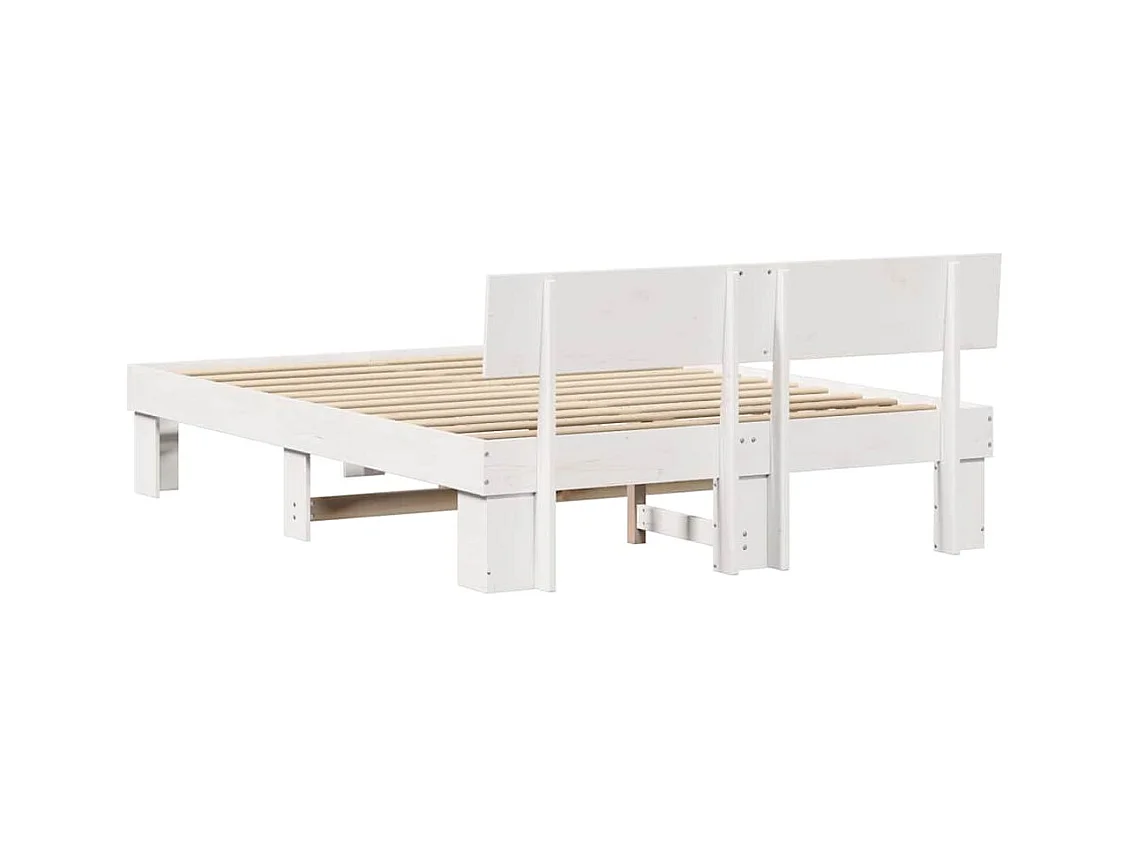 Estructura de cama Blanco 140 x 200 cm Madera maciza de pino