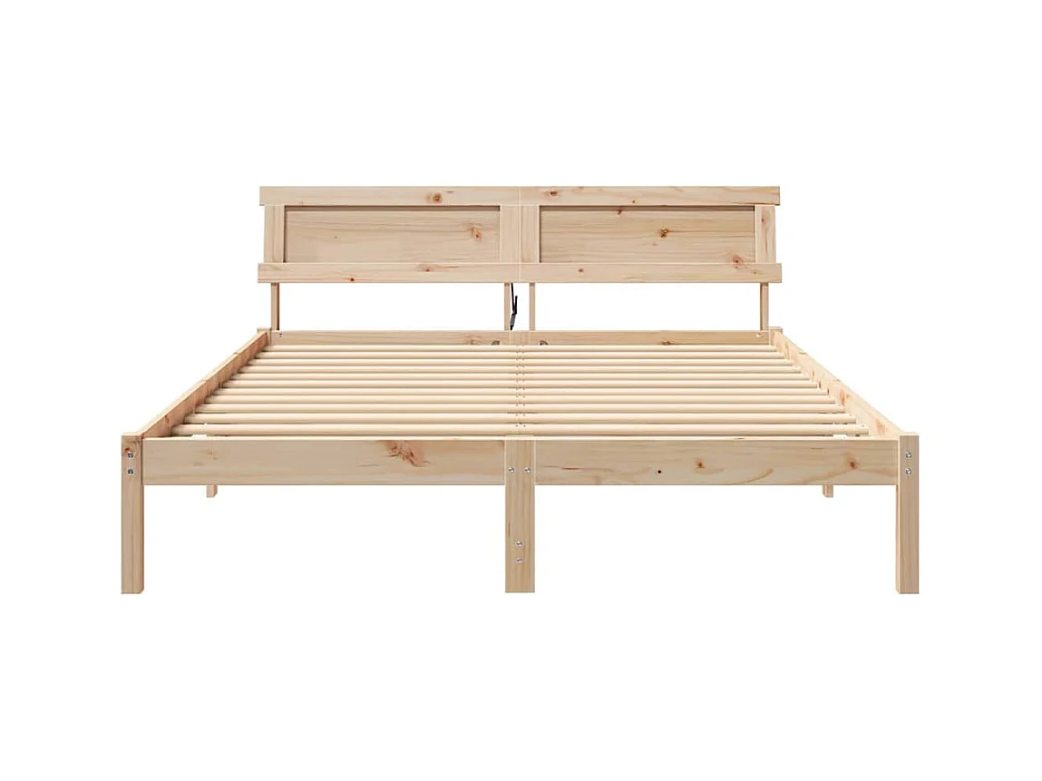 Cadre de lit Marron 150 x 200 cm Bois massif en pin