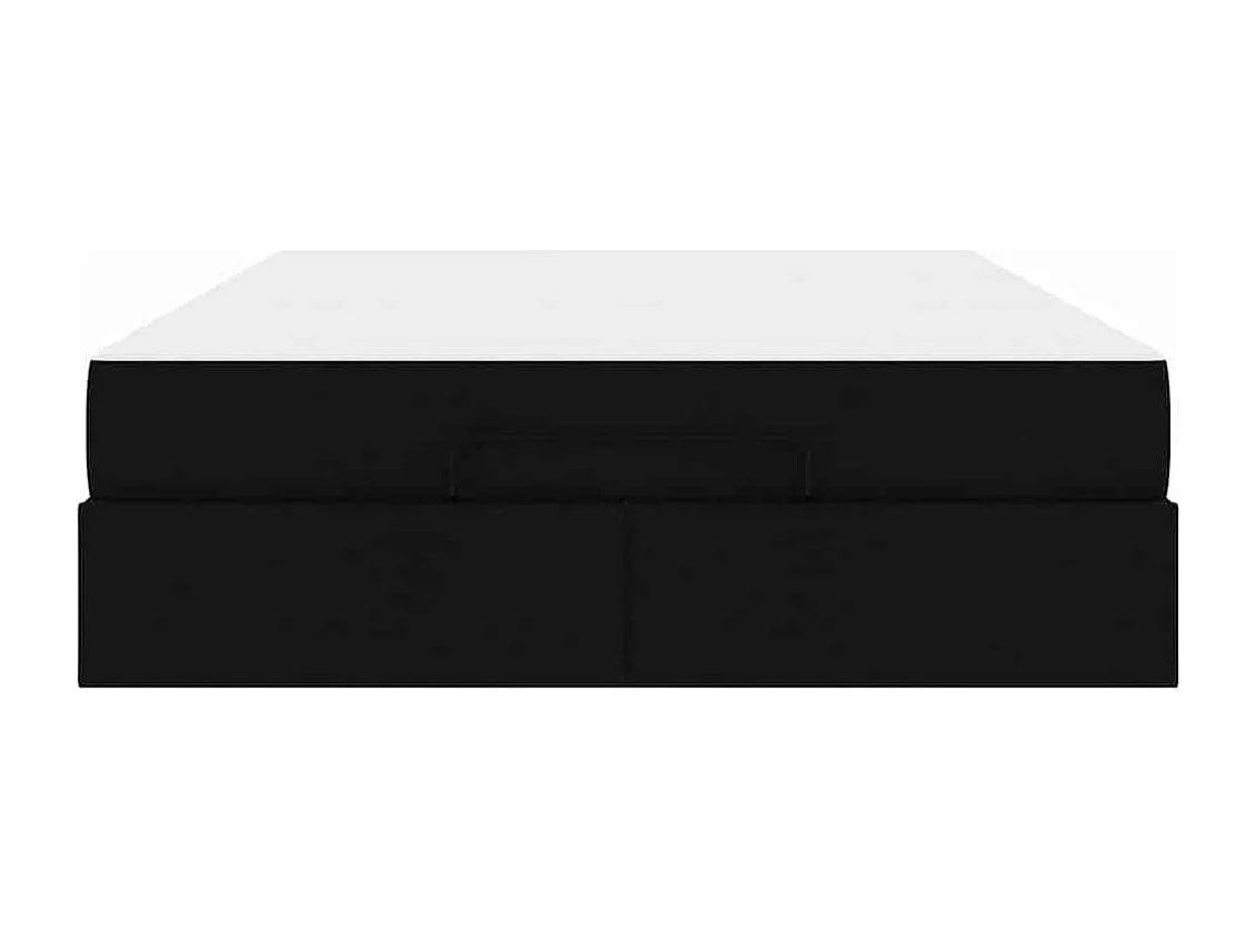 Cadre de lit avec stockage Noir 160 x 200 cm tissu