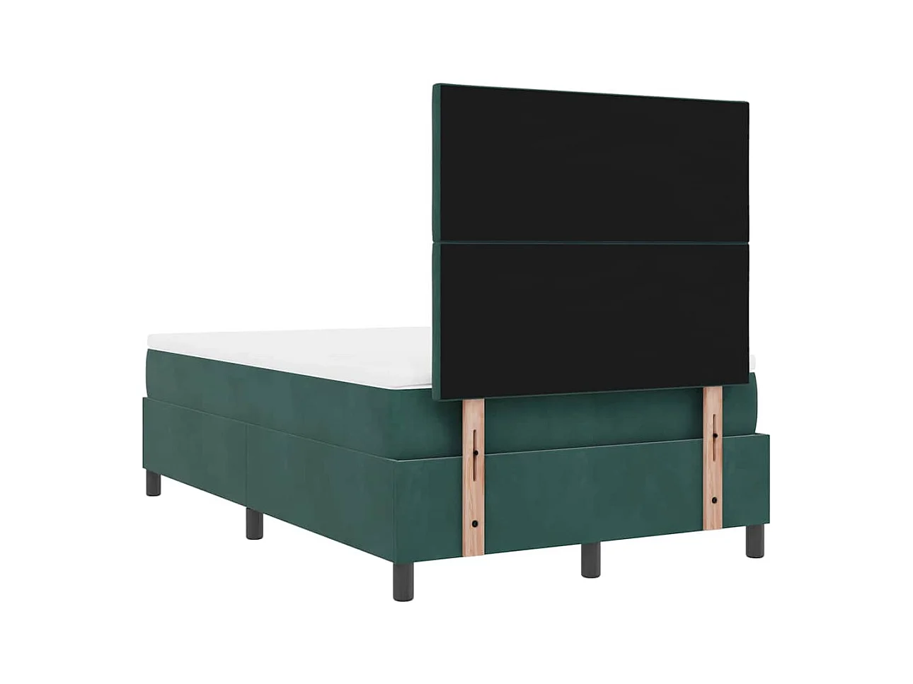 Cadre de lit avec matelas Vert foncé 120 x 190 cm Velours