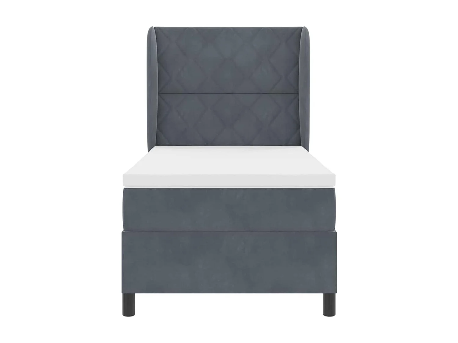 Cadre de lit avec matelas Gris foncé 100 x 200 cm Velours