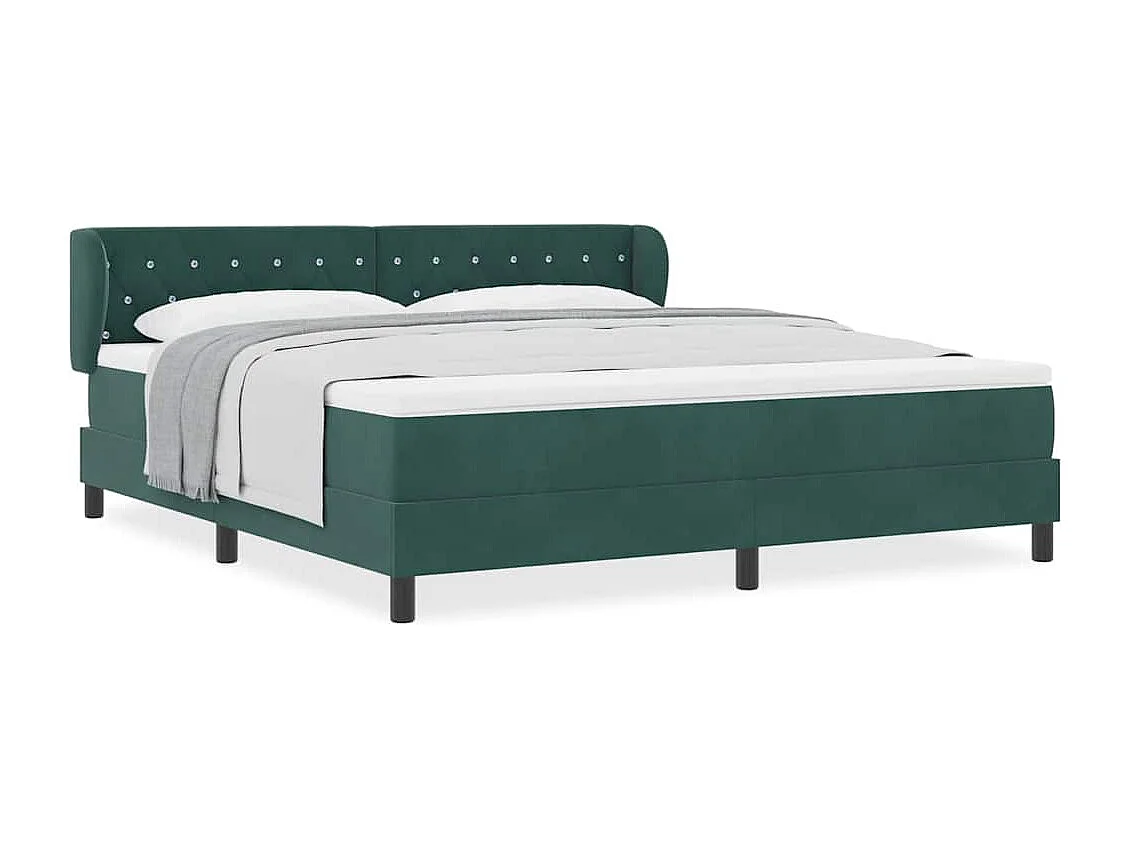 Cadre de lit avec matelas gris foncé 80x200 cm en velours