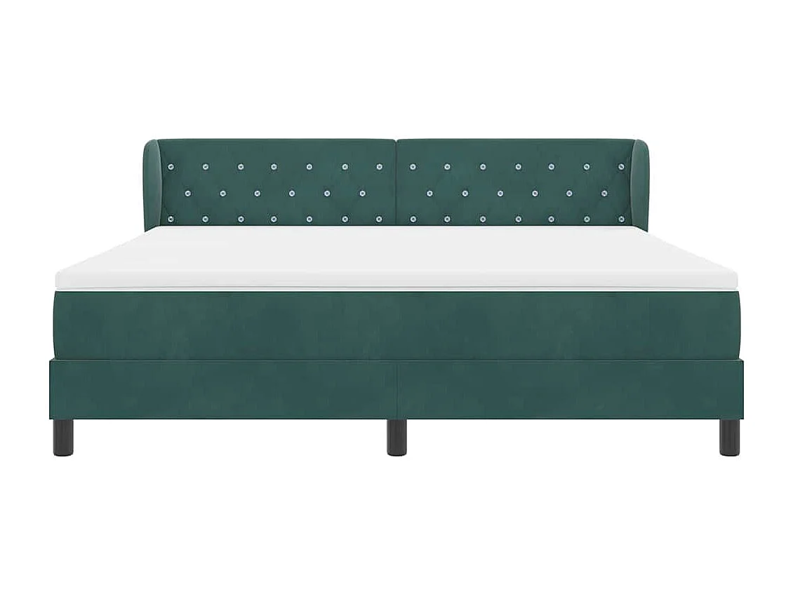 Cadre de lit avec matelas gris foncé 80x200 cm en velours