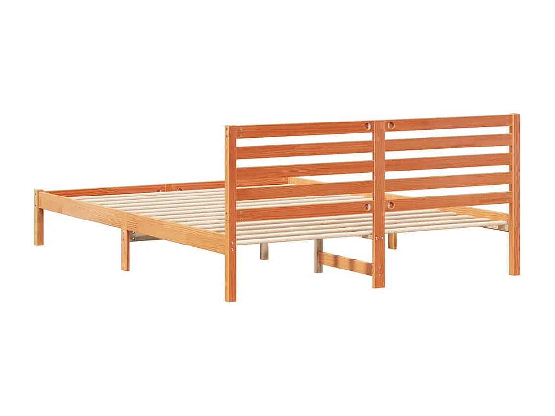 Estrutura da Cama com cabeceira Castanho-mel 160 x 210 cm