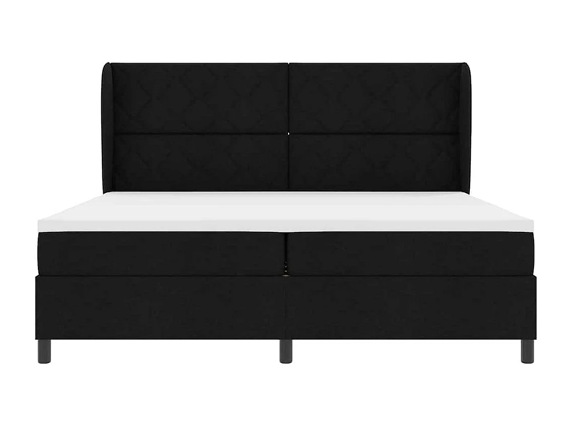 Cama tipo Box Spring con colchón Negro 200 x 200 cm tela