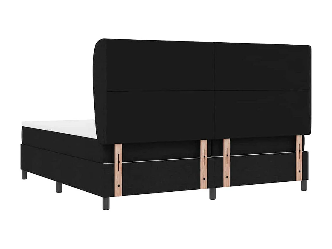 Cama tipo Box Spring con colchón Negro 200 x 200 cm tela