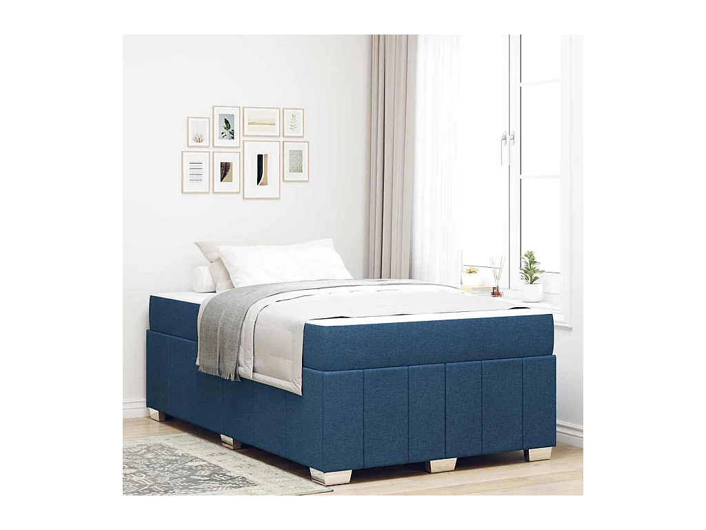Estrutura da Cama com colchão Azul 120 x 200 cm tecido