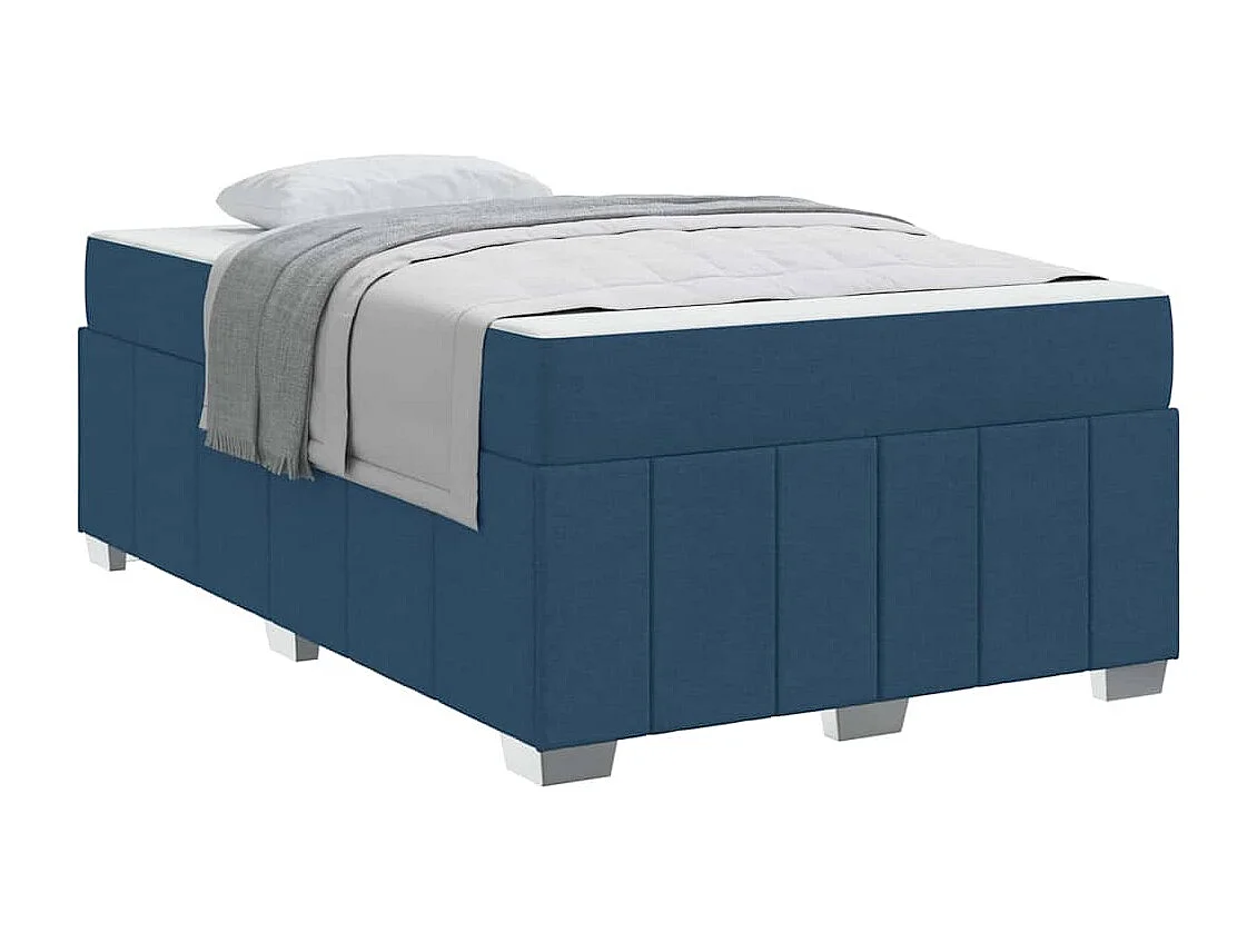 Estructura de cama con colchón Azul 120 x 200 cm tela