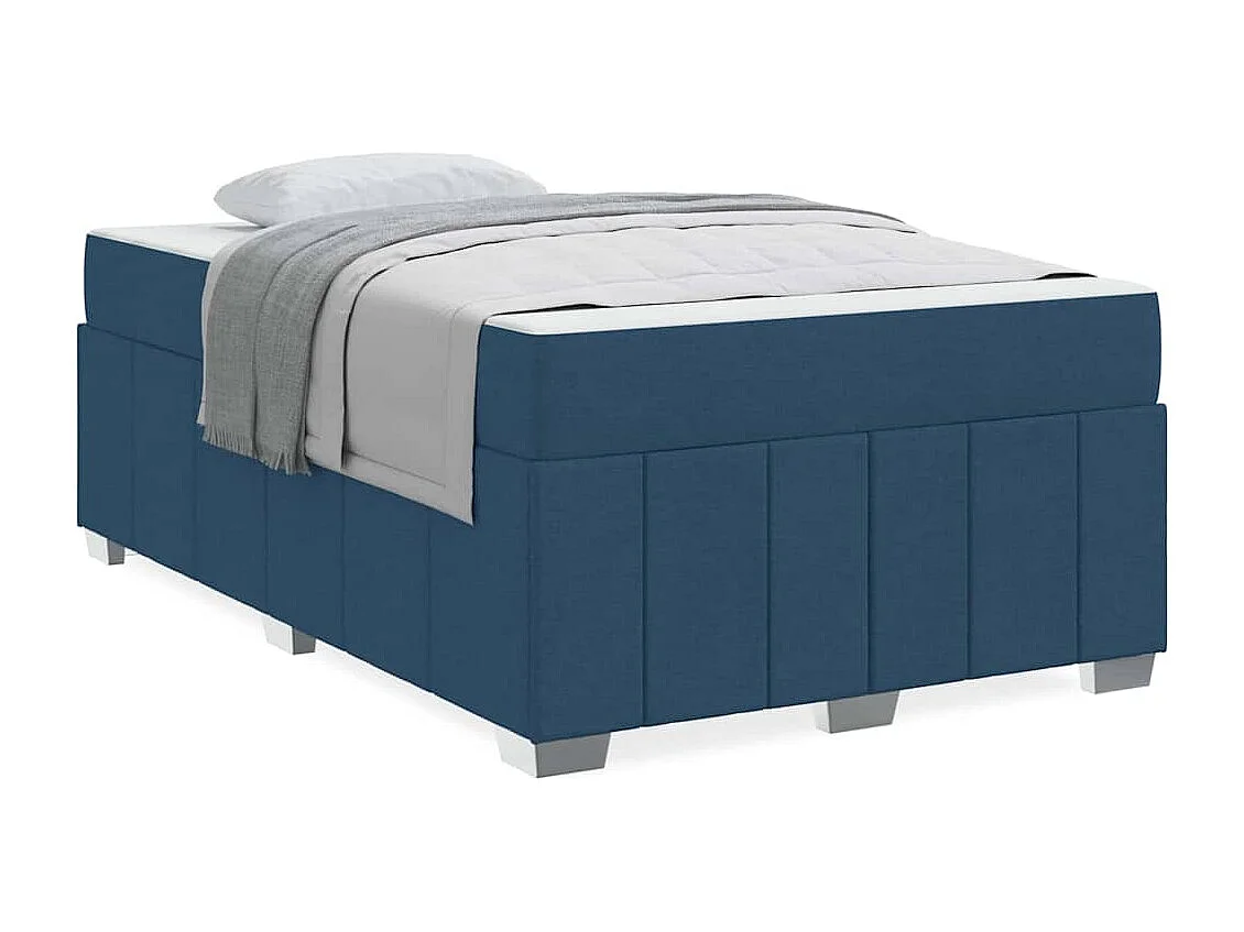 Estructura de cama con colchón Azul 120 x 200 cm tela