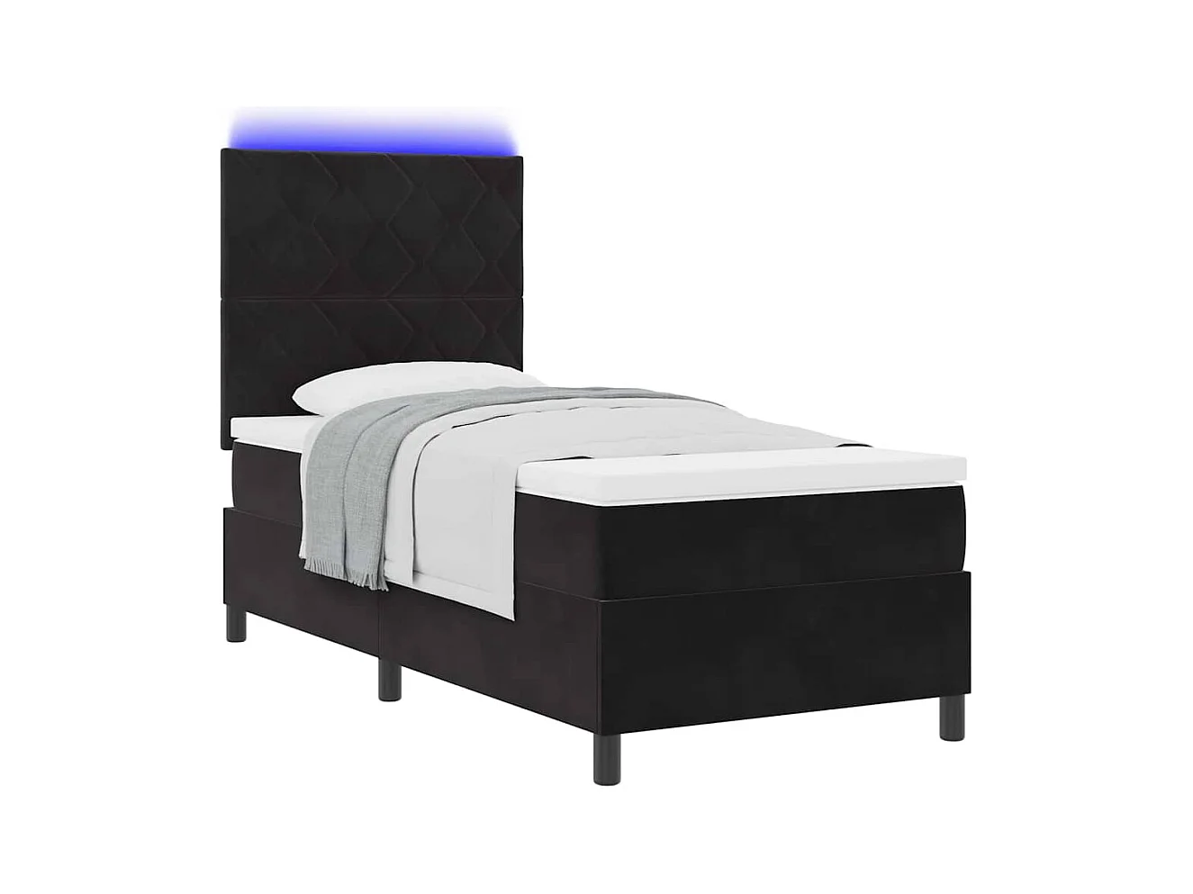 Cadre de lit avec matelas Noir 100 x 200 cm Velours