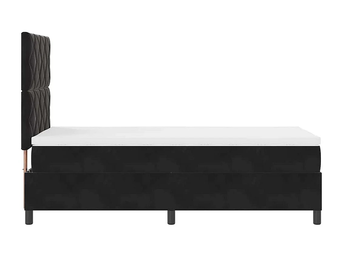 Cadre de lit avec matelas Noir 100 x 200 cm Velours
