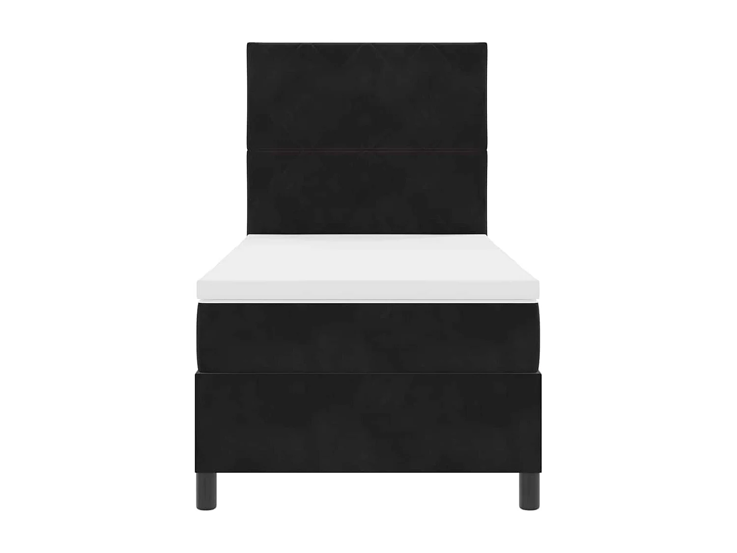 Cadre de lit avec matelas Noir 100 x 200 cm Velours