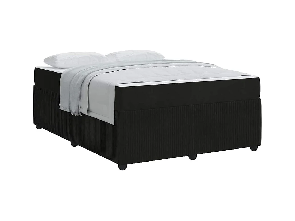 Cadre de lit avec matelas Noir 140 x 200 cm Velours