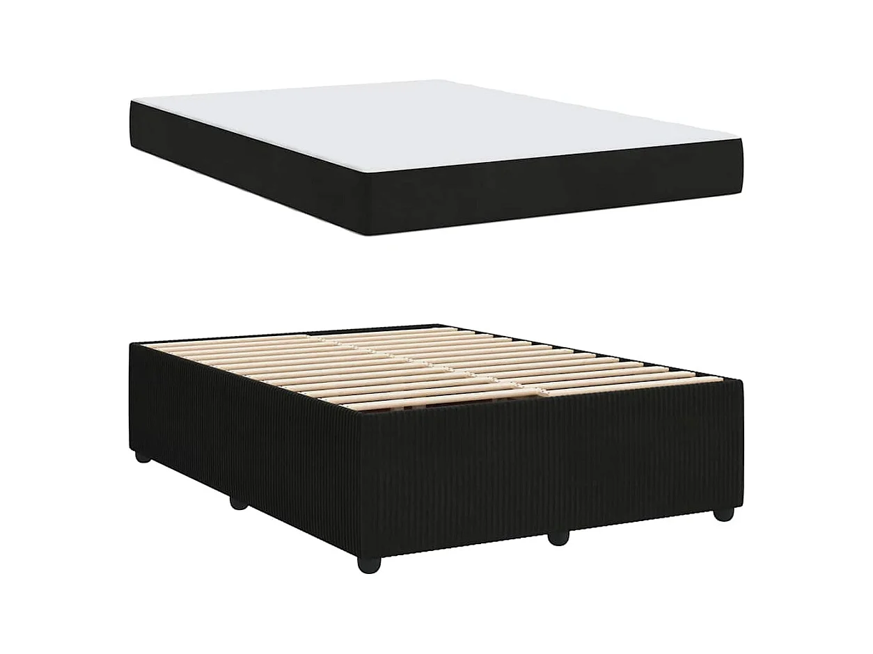 Cadre de lit avec matelas Noir 140 x 200 cm Velours