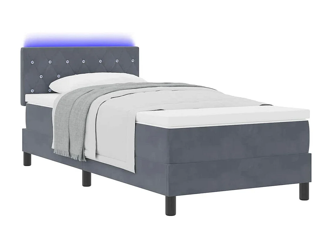 Boxspring bed met matras Donkergrijs 90 x 190 cm Fluweel