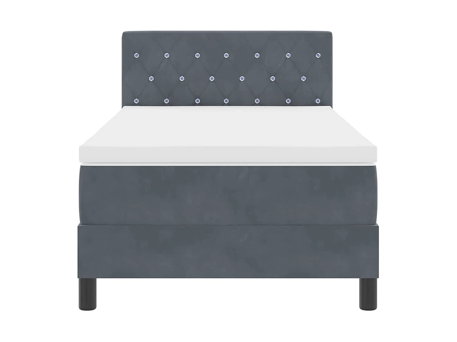 Boxspring bed met matras Donkergrijs 90 x 190 cm Fluweel