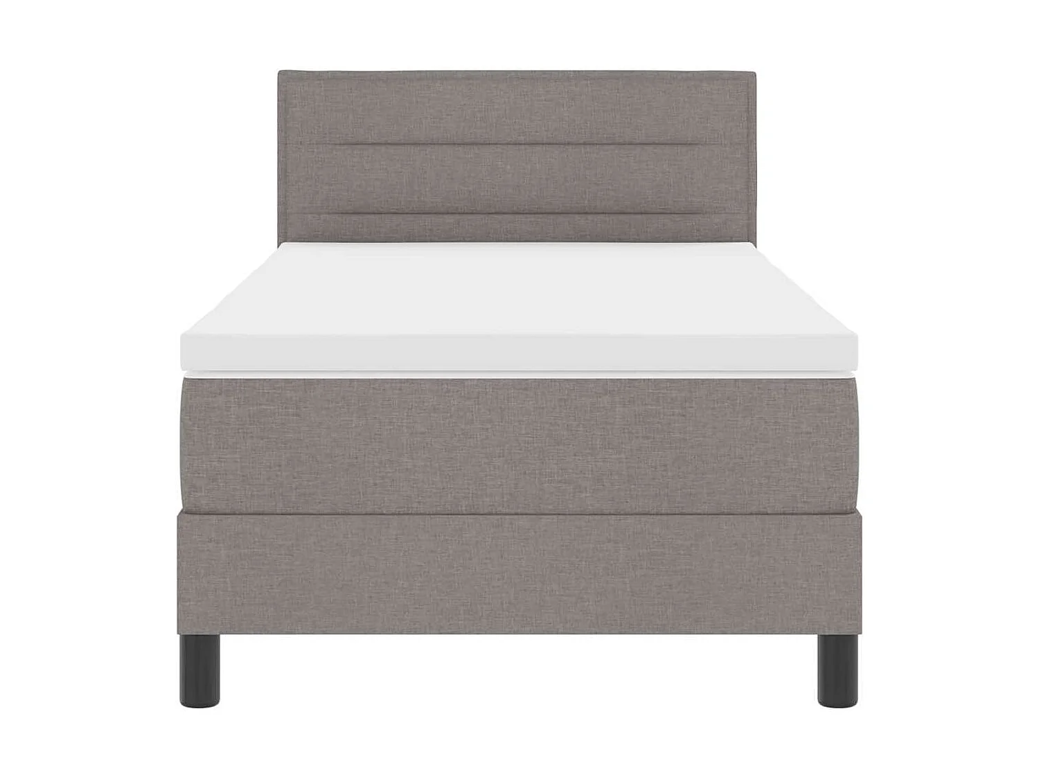 Cama tipo Box Spring con colchón Taupé 90 x 190 cm tela