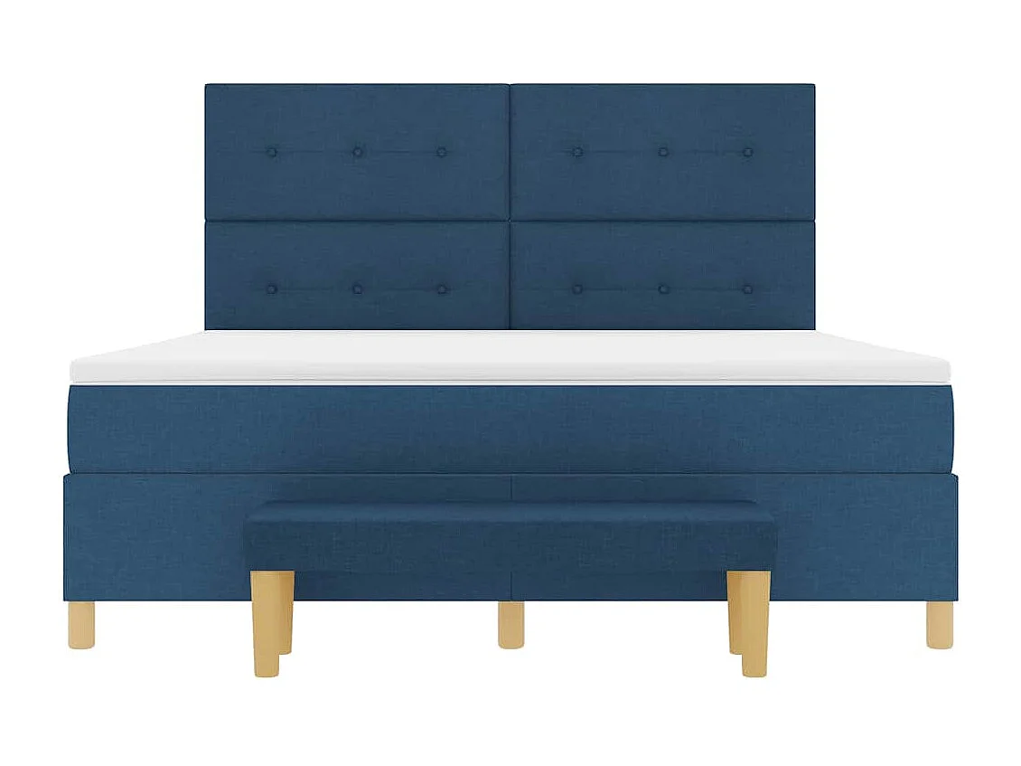 Cama tipo Box Spring con colchón Azul 180 x 200 cm tela