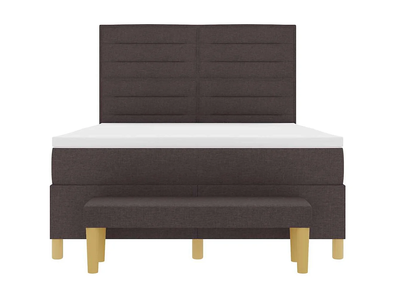 Cama tipo Box Spring Marrón oscuro 140 x 200 cm tela