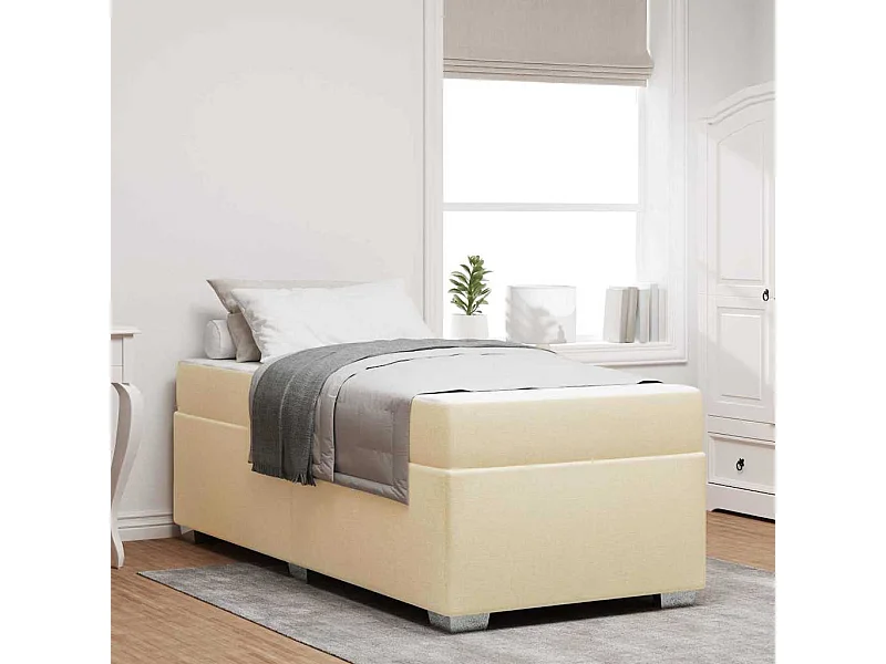 Estructura de cama Crema 80 x 200 cm tela