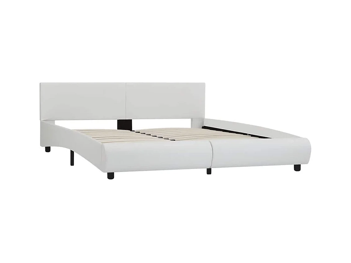 Cadre de lit avec LED sans matelas blanc 180x200 cm