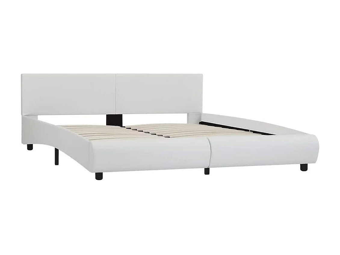 Cadre de lit avec LED sans matelas blanc 180x200 cm