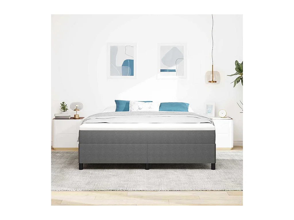 Cadre de lit Gris clair 180 x 200 cm Tissu en velours côtelé