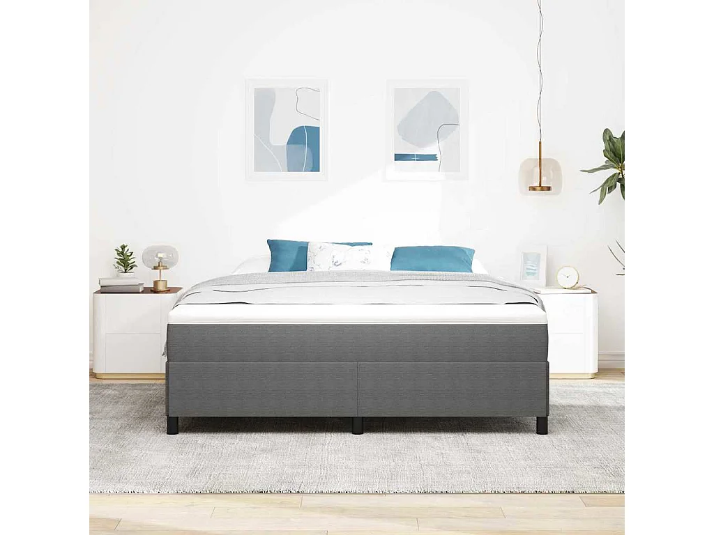 Estructura de cama Gris claro 180 x 200 cm Telas de pana