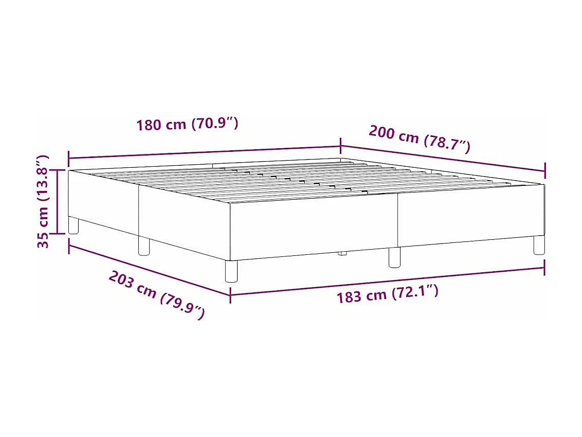 Estructura de cama Gris claro 180 x 200 cm Telas de pana