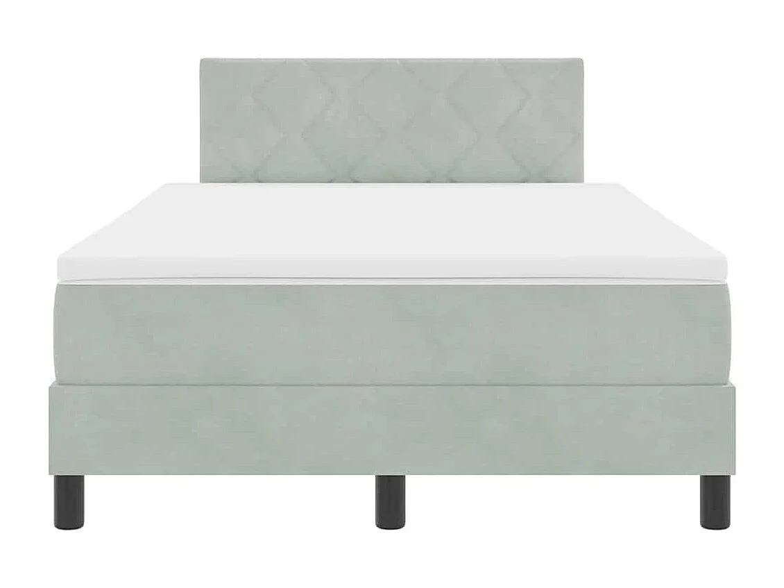 Cama con Somier y Colchón Gris claro 120 x 200 cm tela