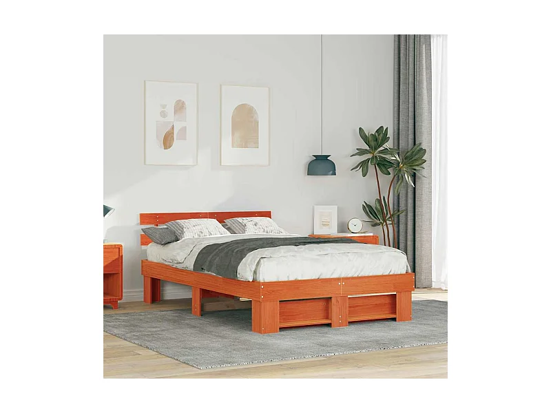 Bedframe Wasbruin 120 x 200 cm Massief grenenhout