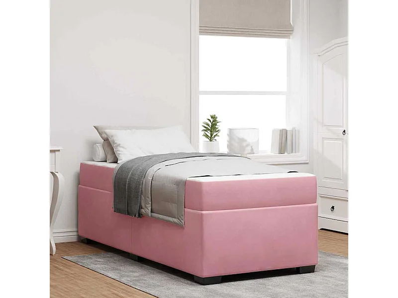 Cadre de lit avec matelas avec matelas Rose 90 x 190 cm Velours