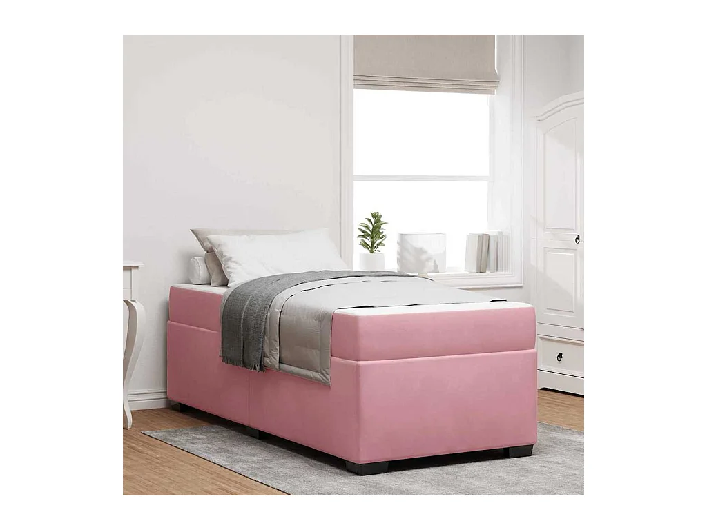 Cadre de lit avec matelas avec matelas Rose 90 x 190 cm Velours